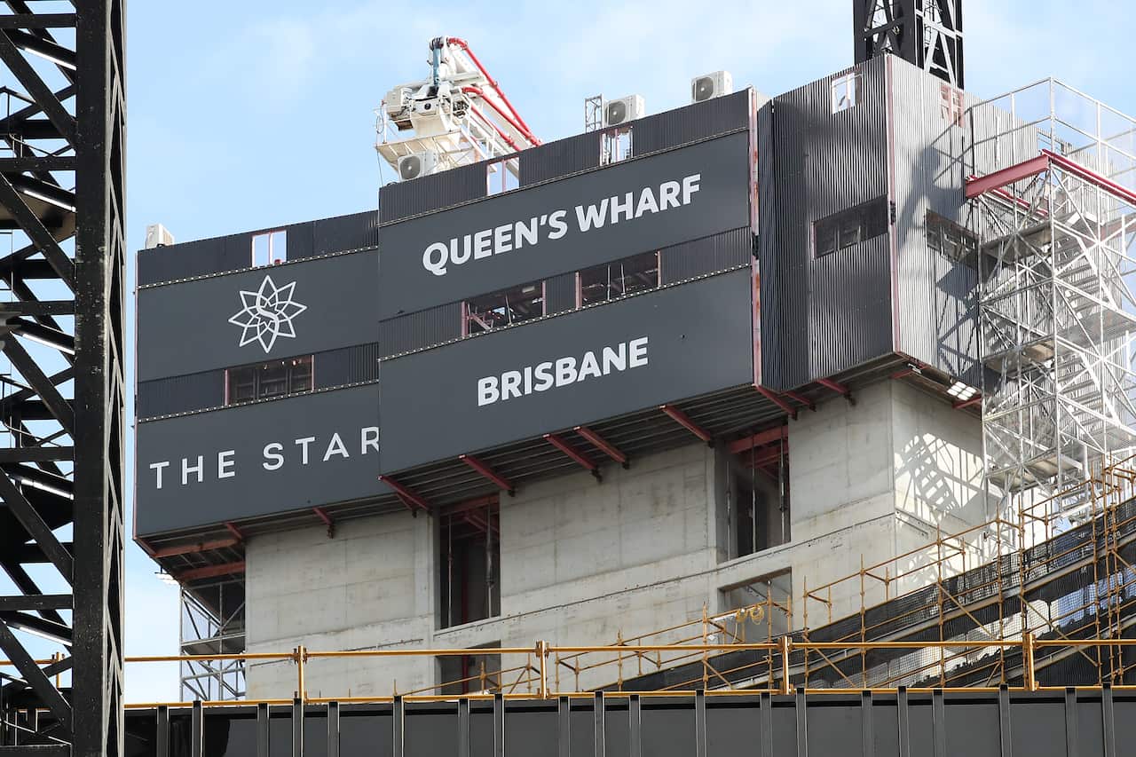 A general view of construction of the Star Casino in Brisbane, Tuesday, June 14, 2022. (AAP Image/Jono Searle) NO ARCHIVING