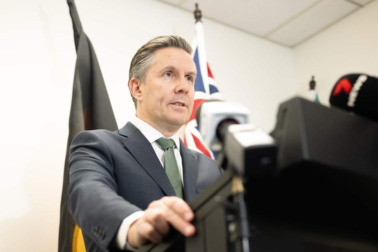 The Minister for Health and Aged Care Mark Butler provides a COVID-19 vaccine update Adelaide, Thursday, July 7, 2022.