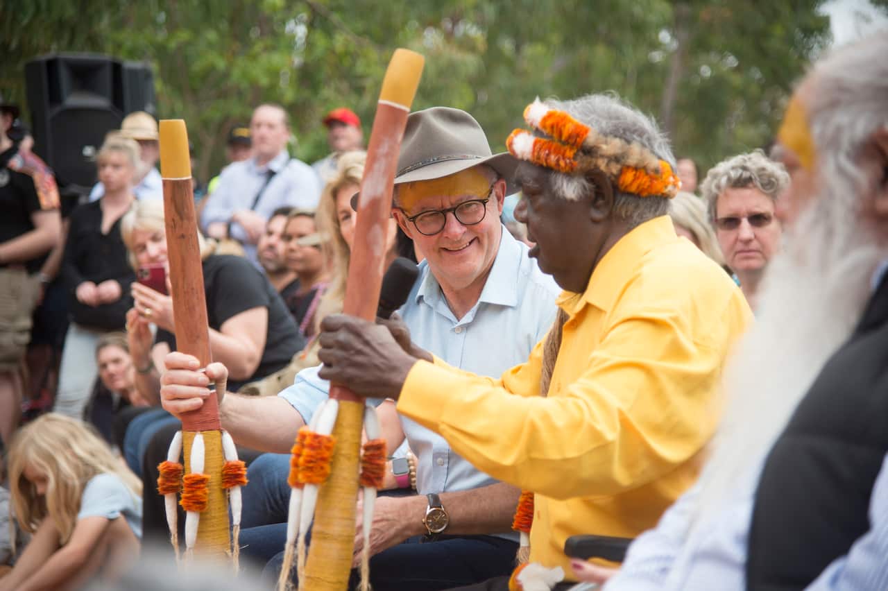 Albanese and Galarrwuy Yunupingu