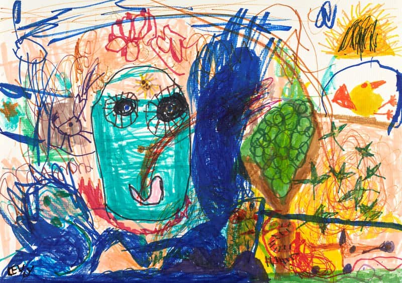 Lev Vishnu Kahn's winning artwork in the 2022 Young Archie awards titled 'Nature boy, Earth boy'. 