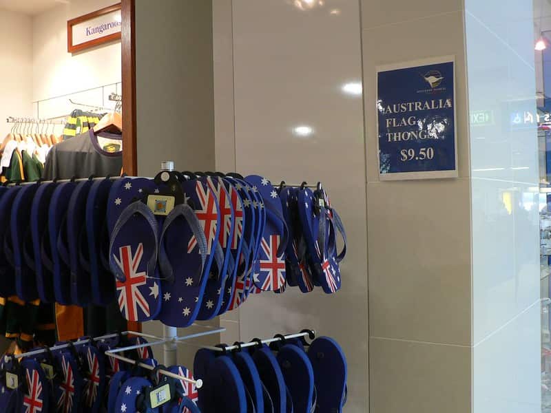 Australian flag on sandals