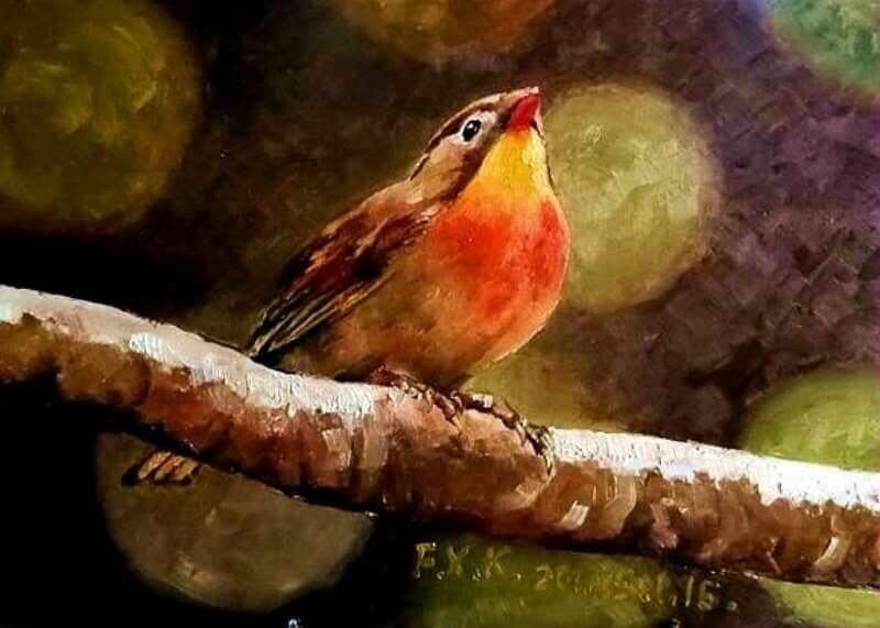 Mr.Feng and his paintings, photographs