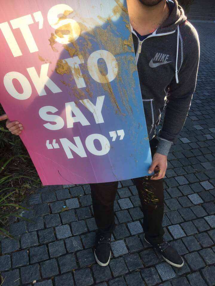 Hummus has been thrown at the vote no posters at USyd