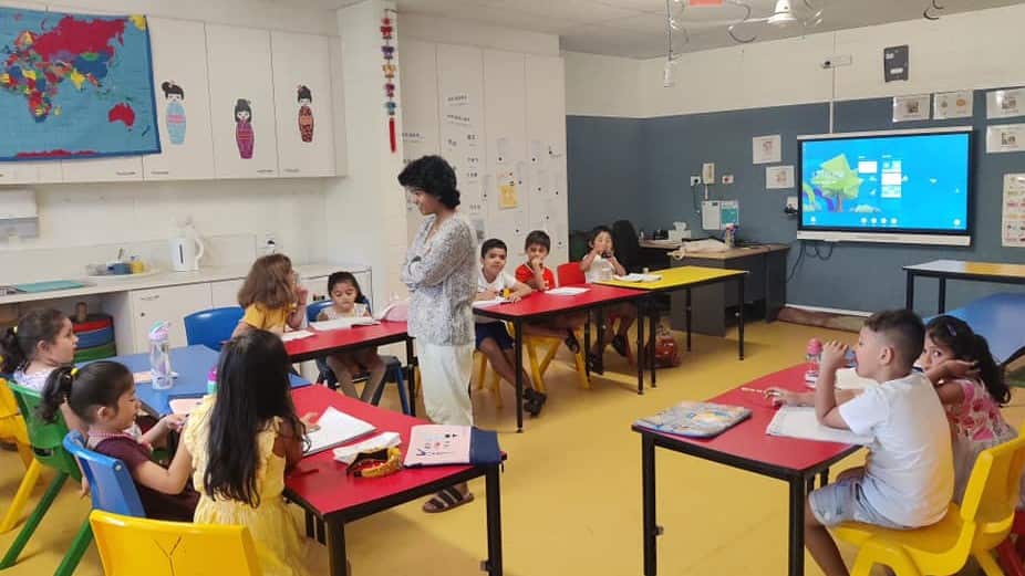 Children attending Nepali language class in Darwin Language Centre organised by Nepalese Association of Northern Territory (NANT). 
