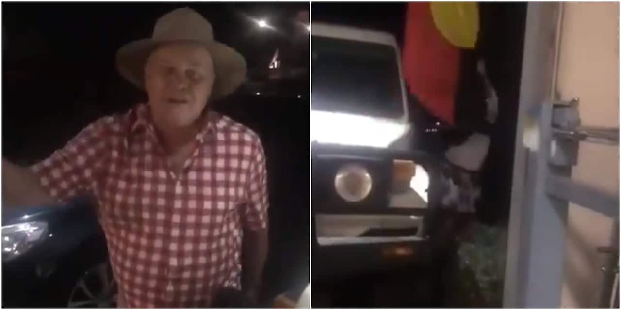 McDonald's has parted company with Rob Vigors over the video which also saw a woman, believed to be Karen Ridge, attempting to tear down an Aboriginal flag.