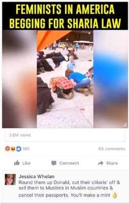 Jessica Whelan has rejected responsibility for the remarks on genital mutilation.