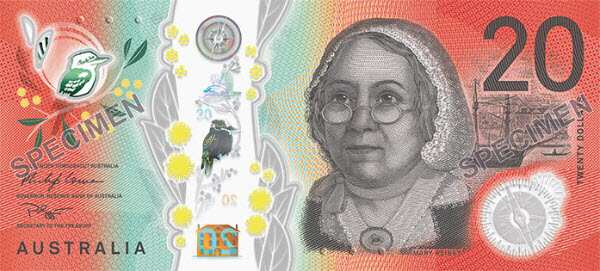 The signature side of the new $20 banknote
