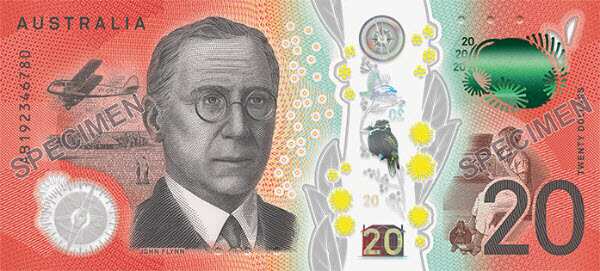 The signature side of the new $20 banknote