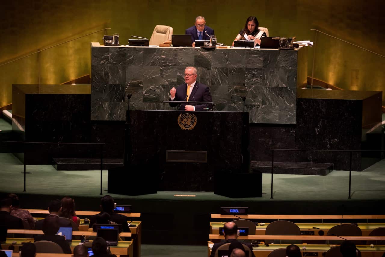 Prime Minister Scott Morrison at the UN.