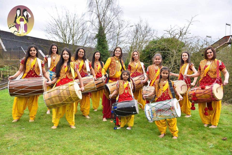 Parv kaur with her Bhangra group