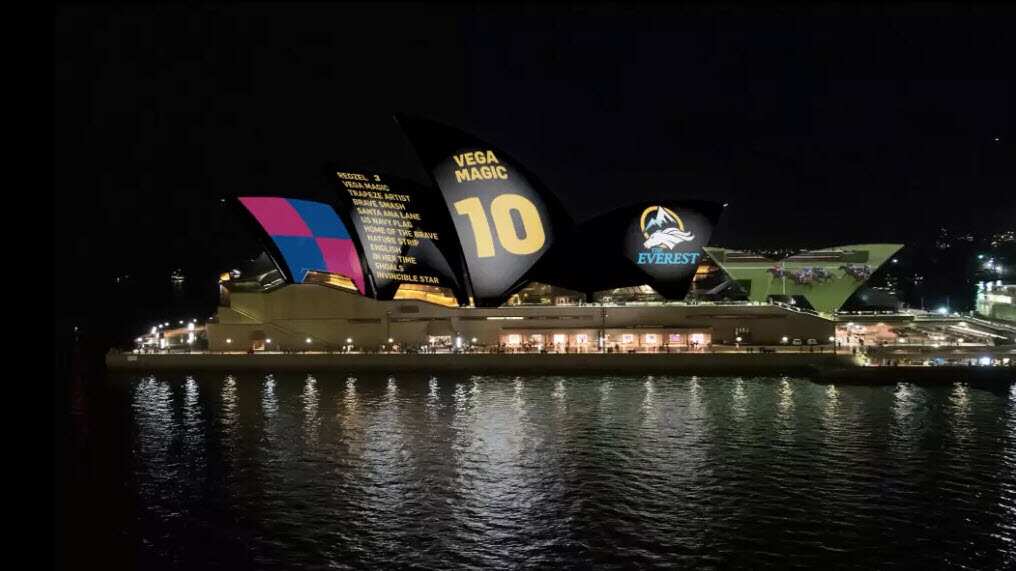 Racing NSW planned style of advertisements to be projected onto the Sydney Opera House. 