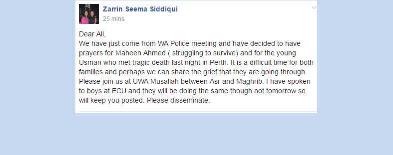 Prayers for Pakistani student who died in car accident