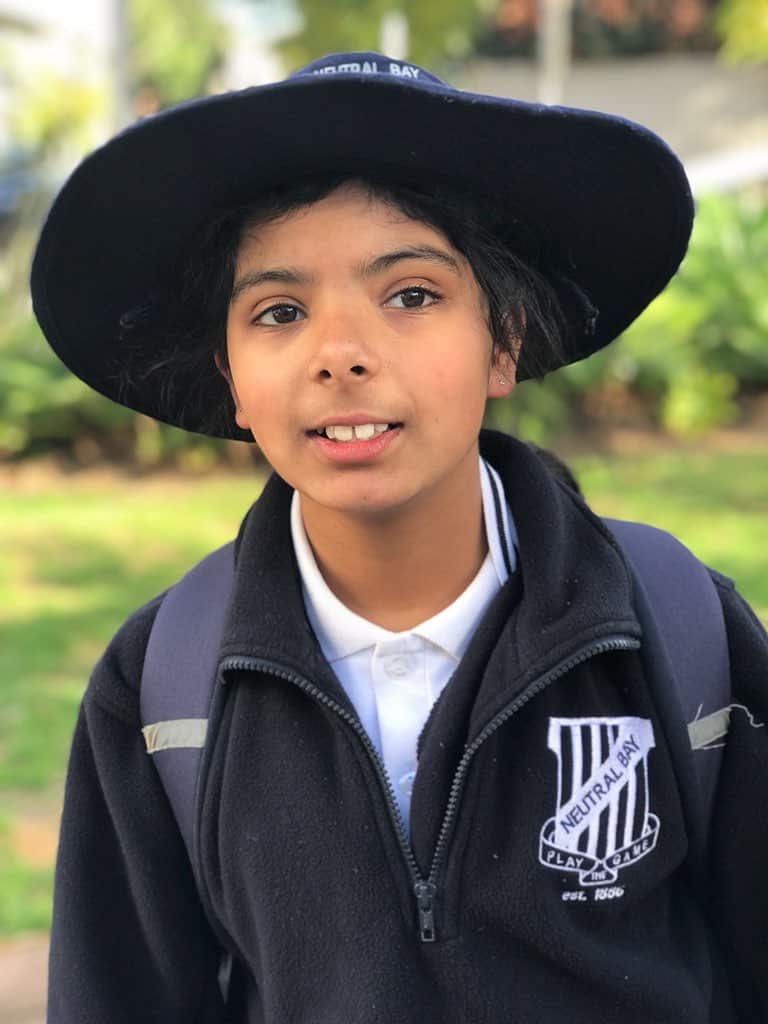 Shree Parajuli in her school uniform