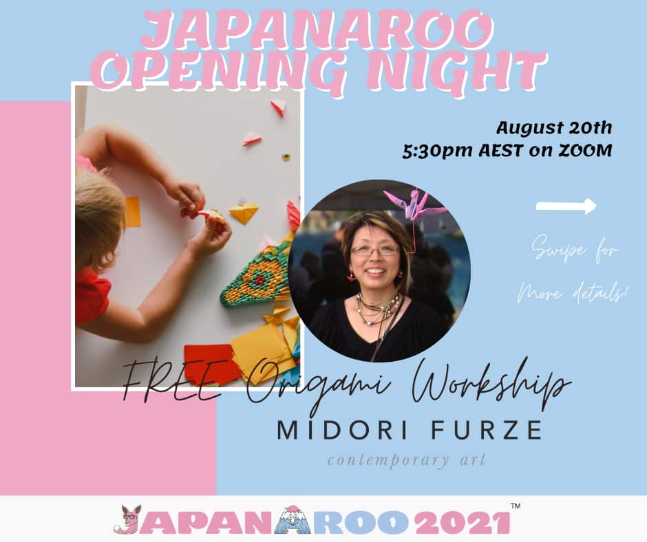 Midori Furze, a Sydney-based Japanese contemporary artist, holds free online Origami workshiop.