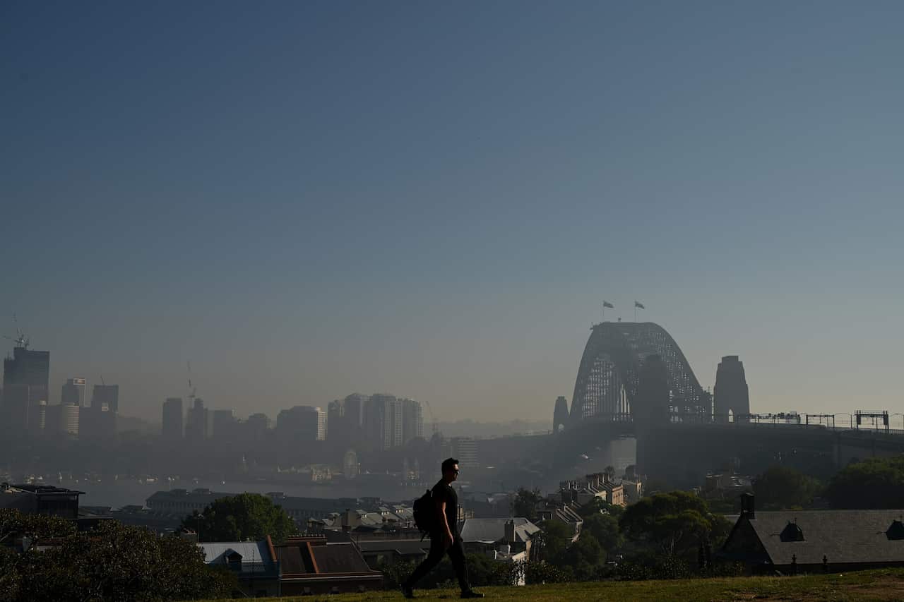 A thick blanket of smoke covered Sydney on Tuesday. 