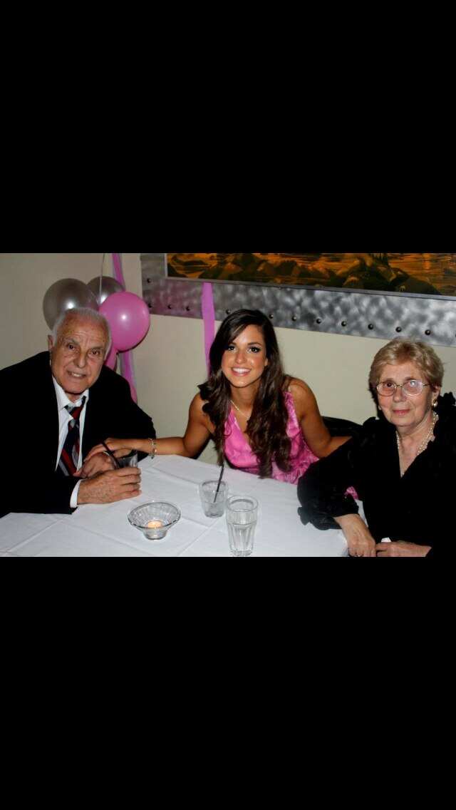 Serafia Pateritsas and her husband at a family birthday party