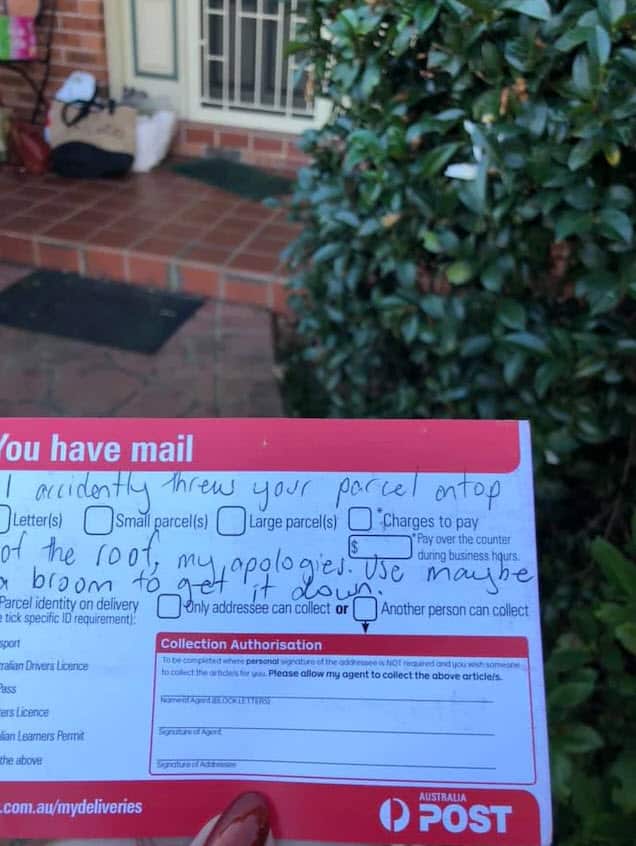 Solid advice from Australia Post.