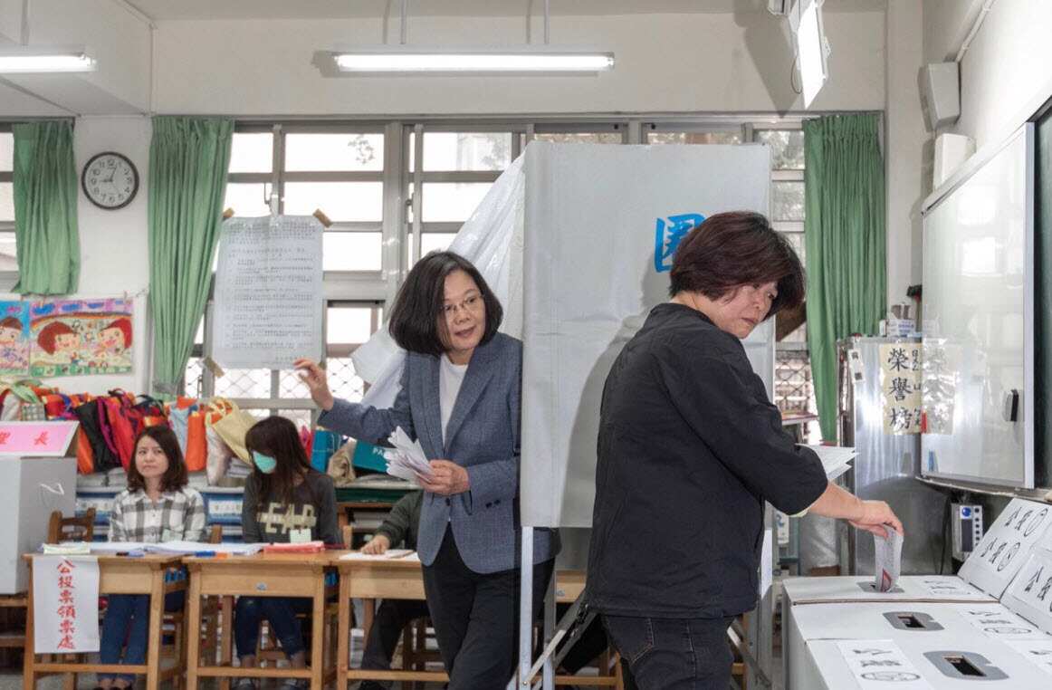 Taiwan President Tasi Ing-wen joined millions of people in casting their votes for local election.