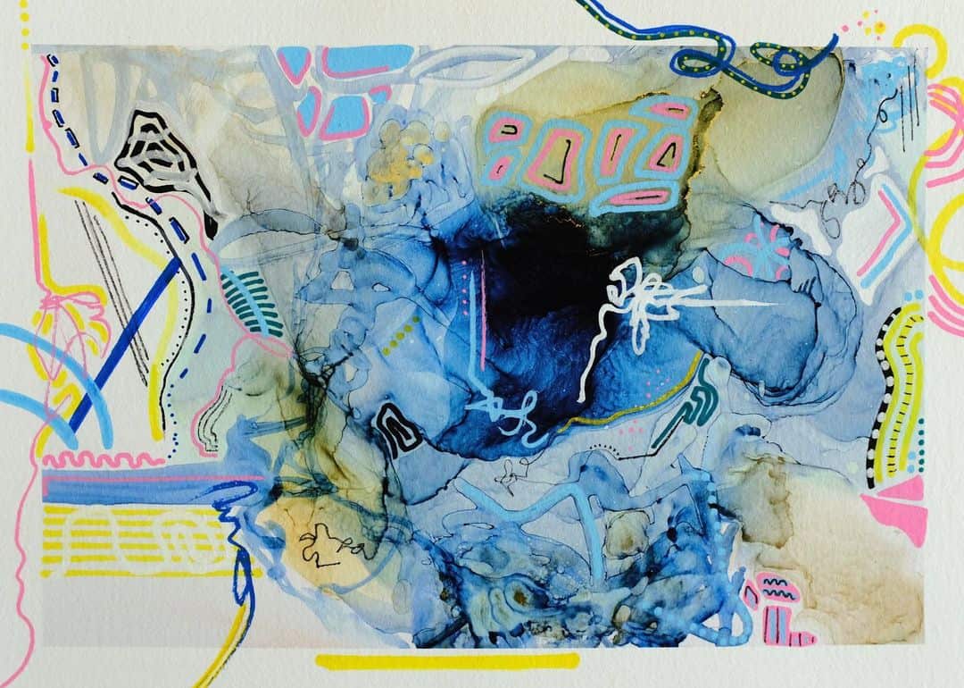 Genevieve Villaflor, alcohol inks, art, artist, mental health