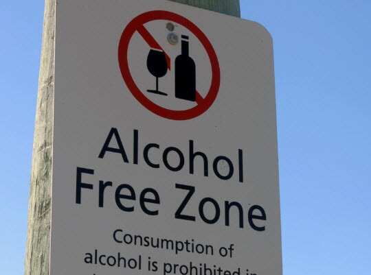Alcohol Free Zone Sign
