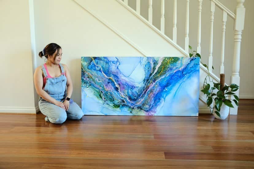 Genevieve Villaflor, alcohol inks, art, artist, mental health