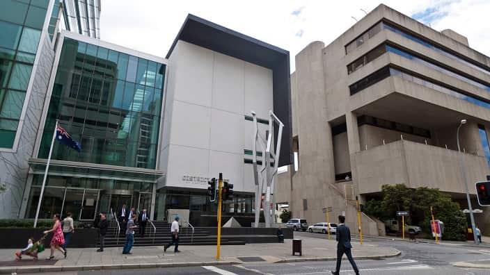 A view of the District Court on Hay Street Perth, Western Australia