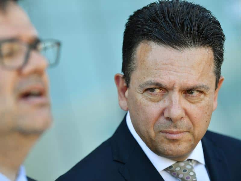 SA-BEST leader Nick Xenophon outside SAHMRI research centre, Adelaide.
