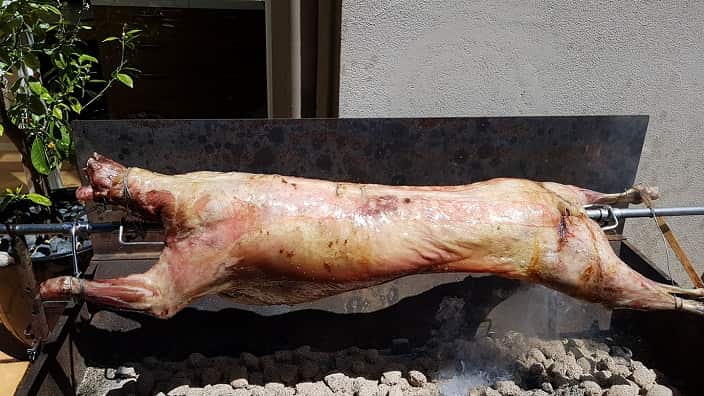 Lamb on spit in many Greek Australian houses this Christmas.