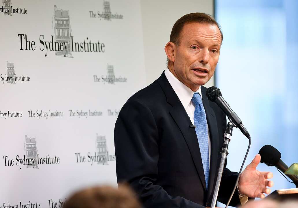 Former prime minister Tony Abbott delivers a speech focusing on immigration at the Sydney Institute.