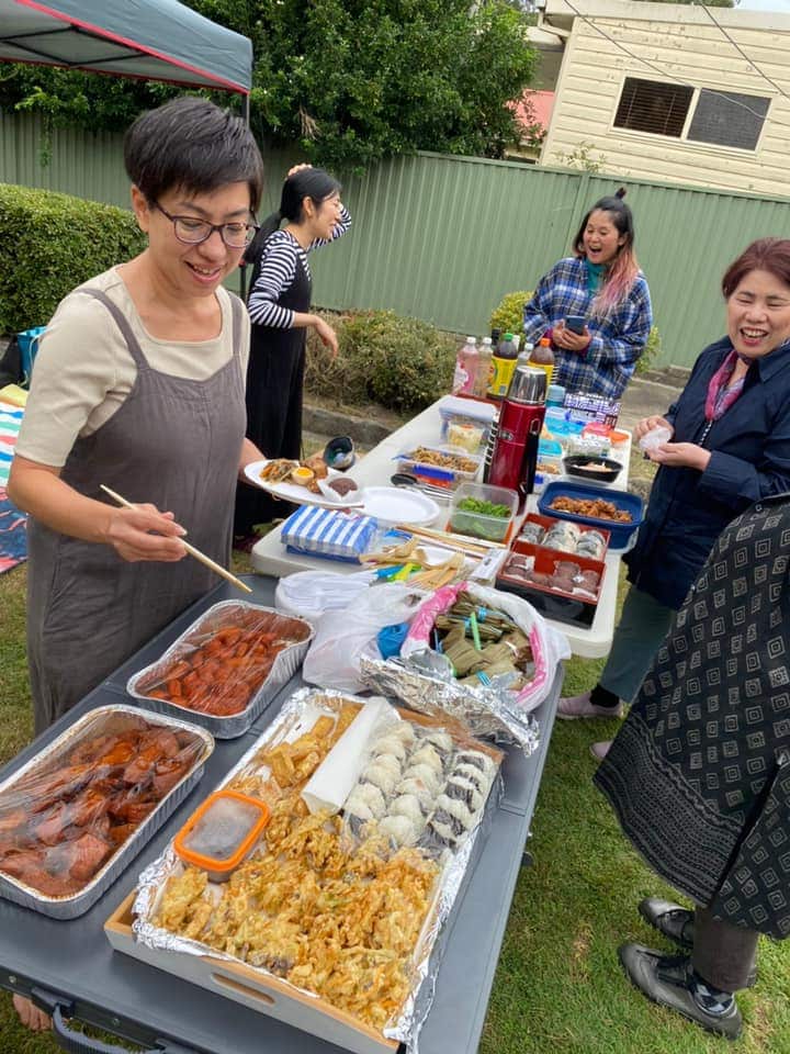 Due to the coronavirus pandemic, Kumiko Ho started reenacting Okinawan traditions in Sydney. The photo was taken at her version of Shimi Festival in Okinawa.