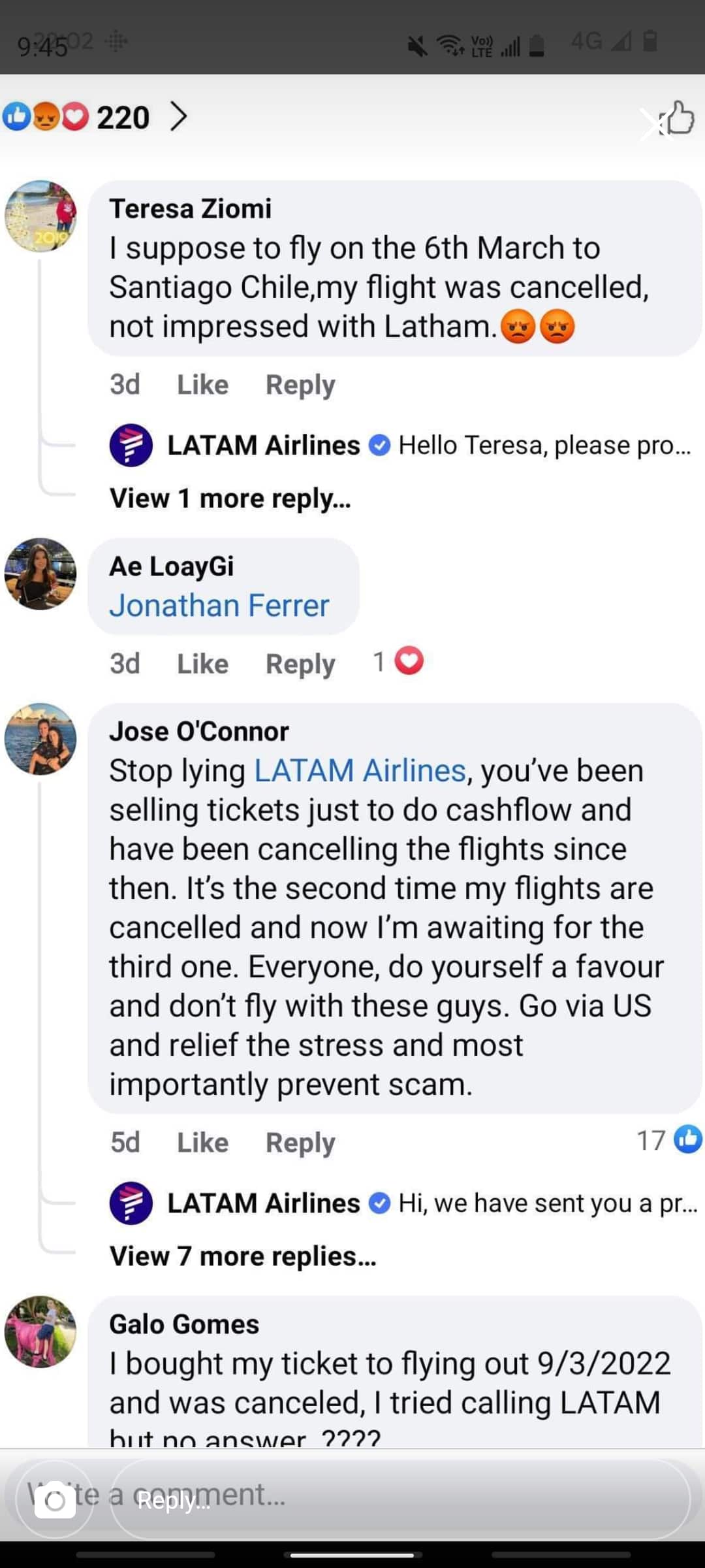  LATAM cancela vuelos de Australia y Nueva Zelanda  a Chile pese a emisión de billetes