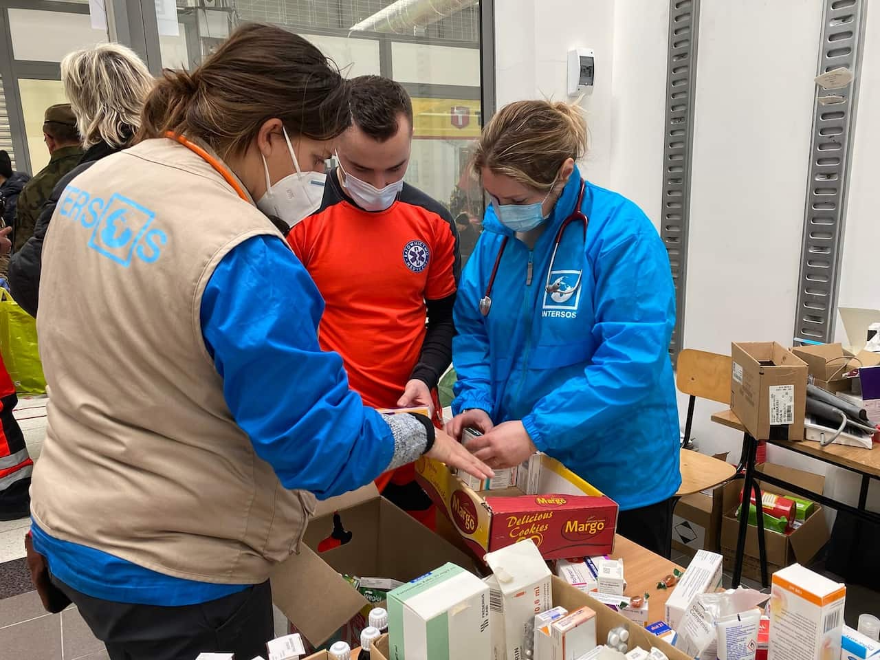INTERSOS personnel near the Ukrainian borders. 