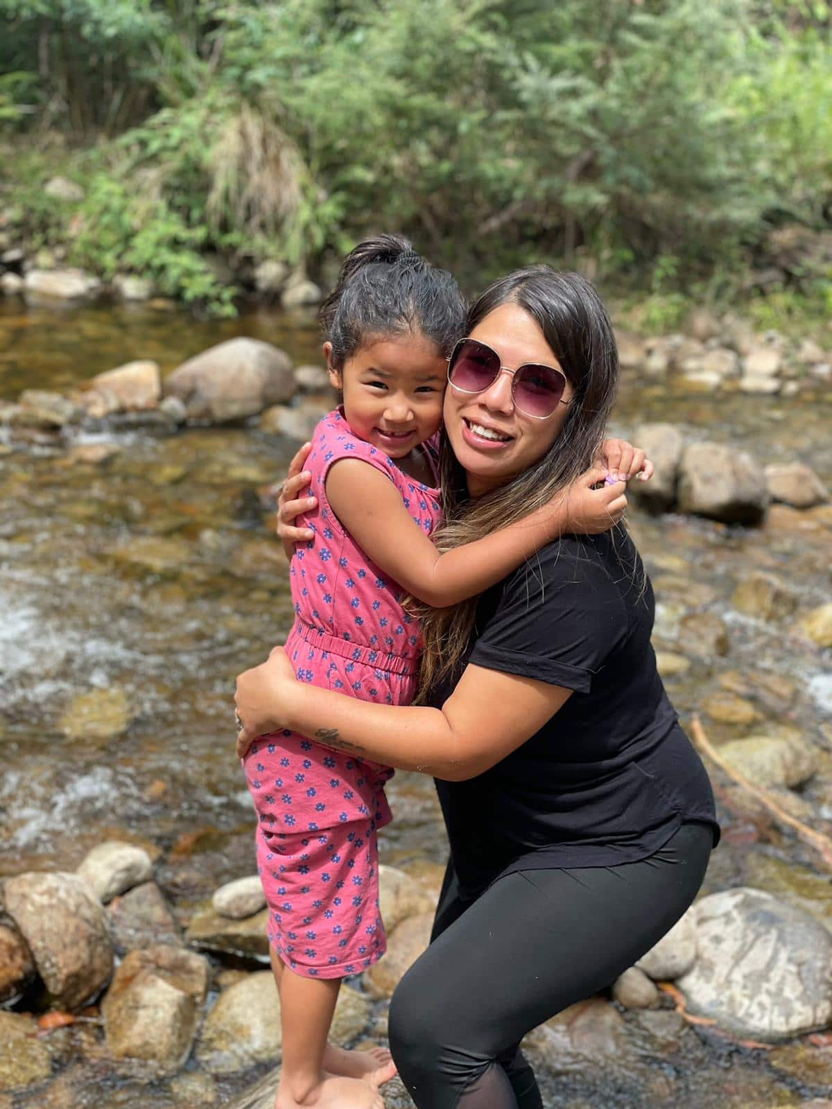 Bobby Lama with her daughter.