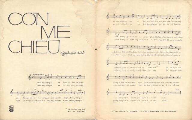 Bản in bài Cơn Mê Chiều do chính tác giả Nguyên minh Khôi gởi tặng SBS Việt Ngữ.