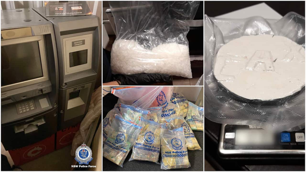 During the search warrants, officers seized approximately $4.7 million cash, 5kg of prohibited drugs, and three cryptocurrency ATM.