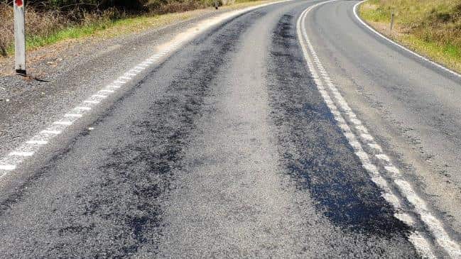 Motorists were warned of the deteriorating surface as social media photos show the tar beginning to melt