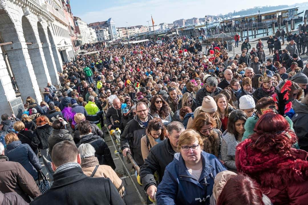 Tourists attended traditional Carnival in Venice, Italy, February 4, 2018.