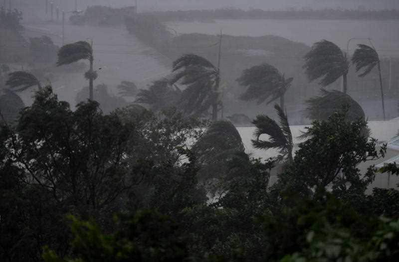 Strong winds and rain lash Airlie Beach, Tuesday, March 28, 2017.