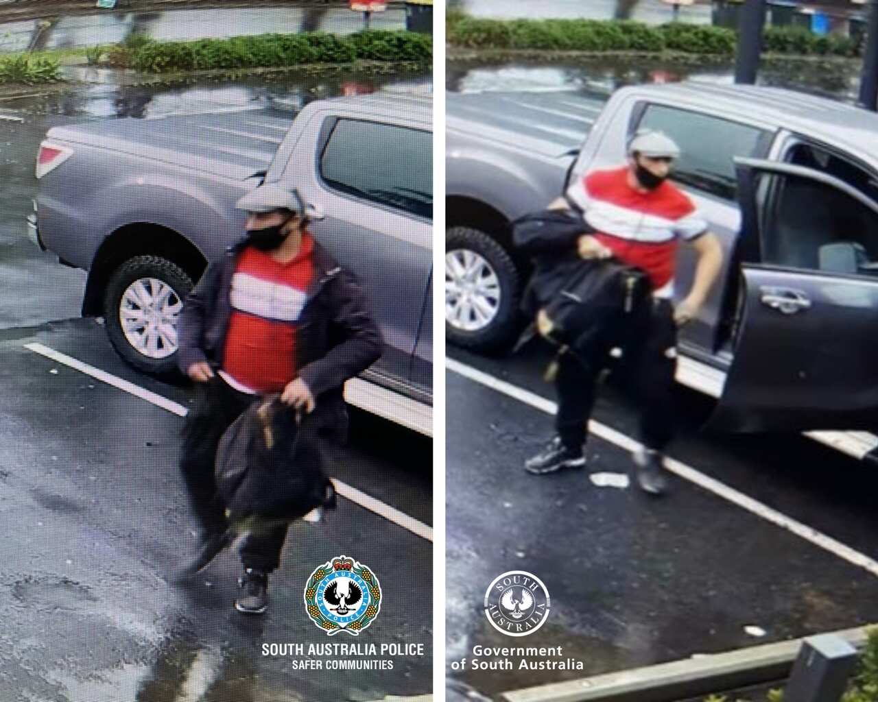 CCTV images released by police of the man they say stole the car in Klemzig.