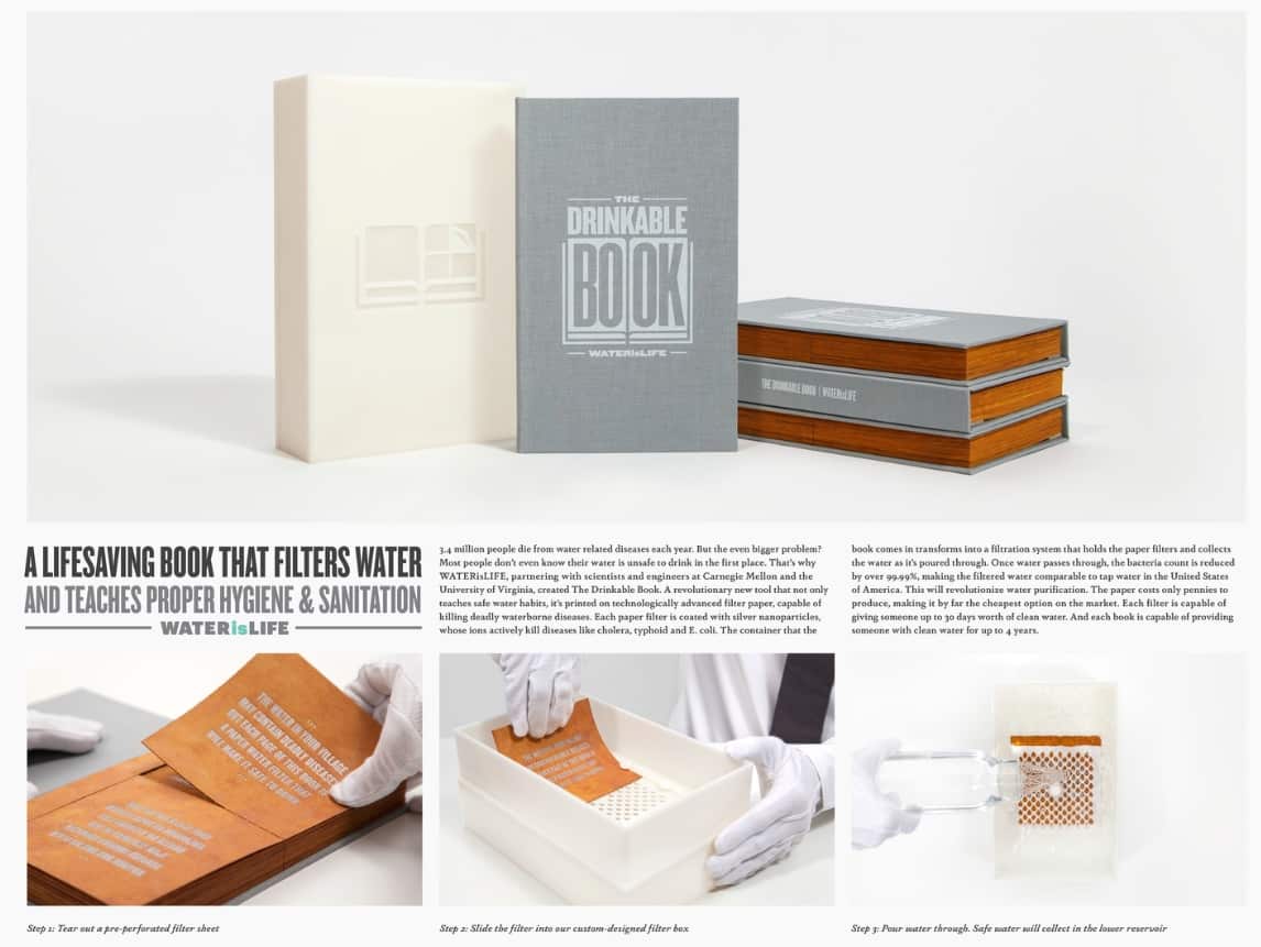 The Drinkable Book / Theresa Dankovich (US), Brian Gartside (US)