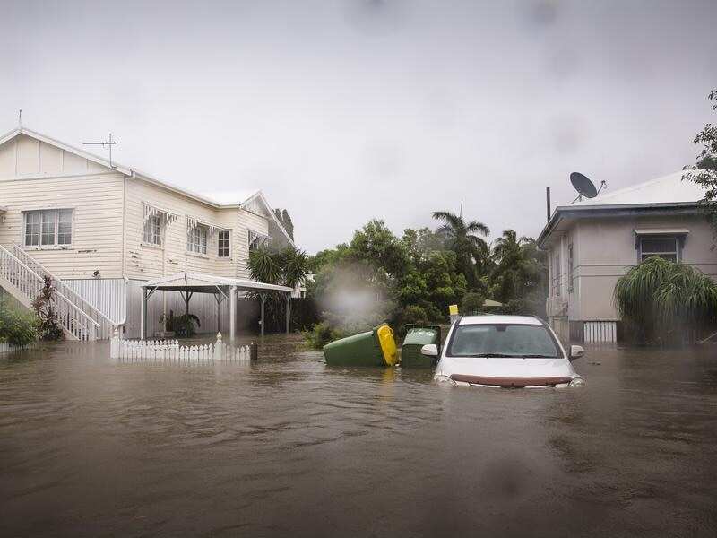 A flooded street in Townsville