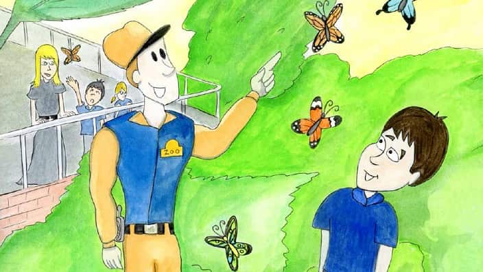 An illustration from the book 'I think I have swallowed Butterflies'