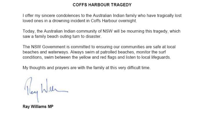 Message from Ray Williams, Minister for Multiculturalism.