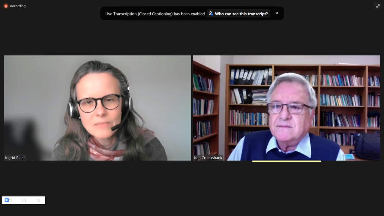 GS Ingrid Piller GS Ken Cruikshank tại Hội thảo Quốc tế về Giáo dục ngôn ngữ cộng đồng 2021