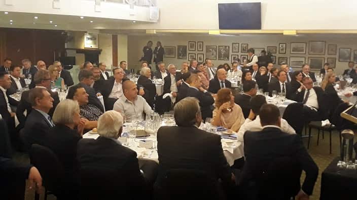 The Ambassador-appointed of Australia in the US, Senator Arthur Sinodinos addresses to guests in a night organised by the Greek Community of Melbourne. 