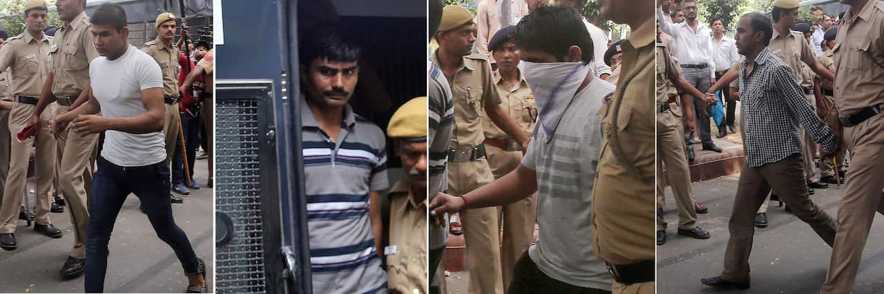 A combo photograph shows four men convicted of gang rape and murder (L-R): Vinay Sharma, Akshay Kumar Singh, Pawan Gupta and Mukesh Kumar.