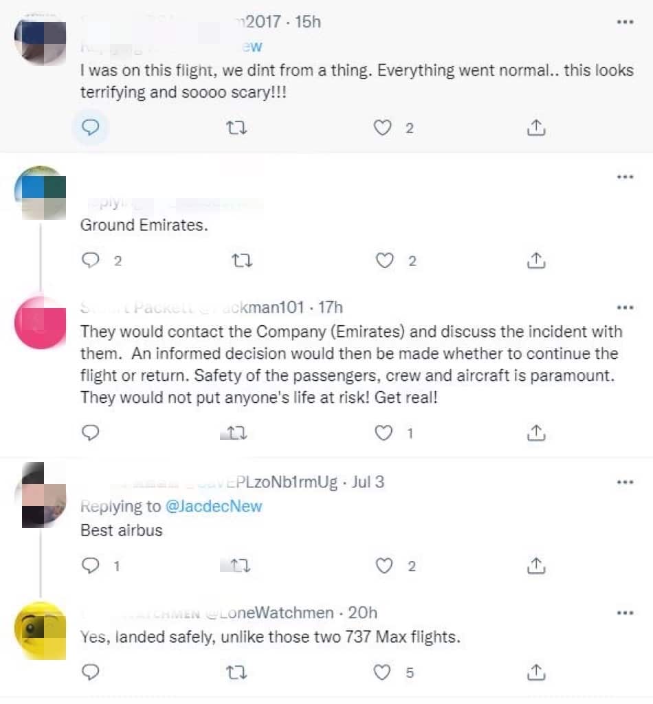 Horrified passengers on Emirates flight hear a 'loud bang' 