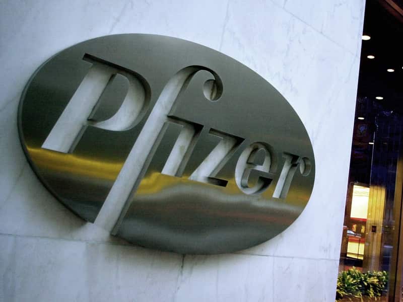 File photo of Pfizer corporate signage