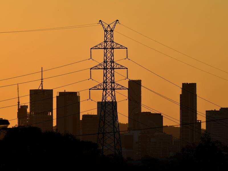 A high voltage electricity transmission tower in Brisbane