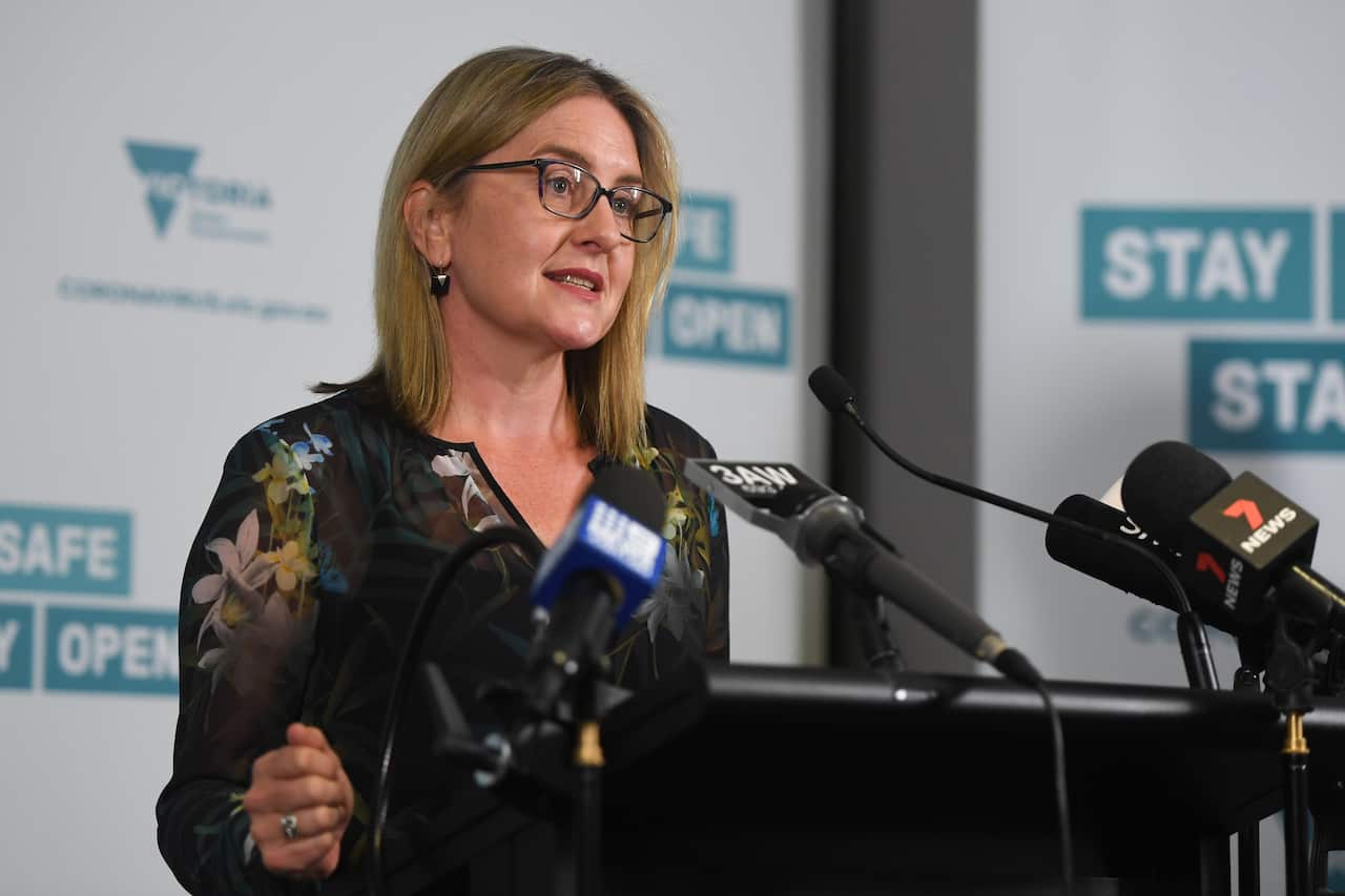 Transport Infrastructure Minister Jacinta Allan addresses the media during a press conference in Melbourne. 